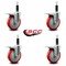Service Caster 5'' Red Poly Swivel 1'' Expanding Stem Caster Set Total Lock Brake, 4PK SCC-EXTTL20S514-PPUB-RED-1-4 - alternate 2